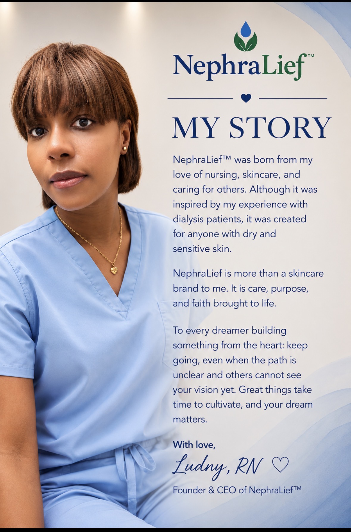 Ludny, RN, Founder and CEO of NephraLief, sharing the NephraLief story